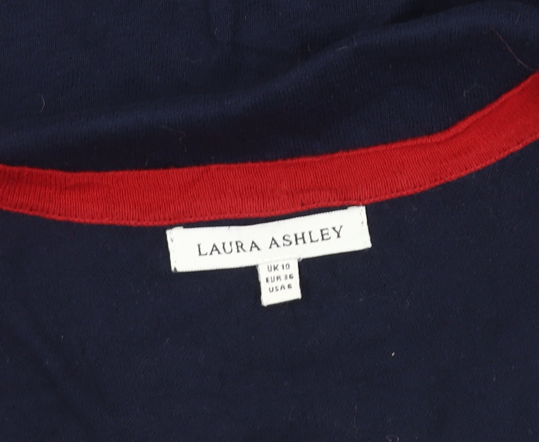 Laura Ashley Women's Blue Striped Sleeveless Top Size 10