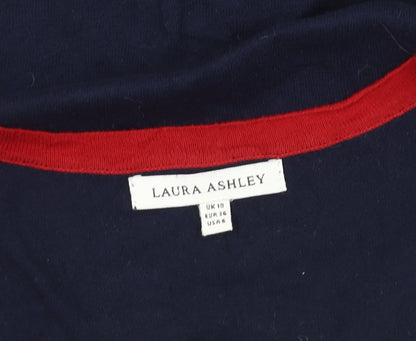 Laura Ashley Women's Blue Striped Sleeveless Top Size 10