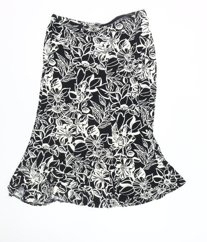 Eastex Women's Black Floral Skirt Size 14