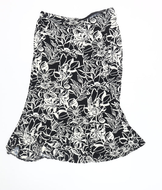 Eastex Women's Black Floral Skirt Size 14