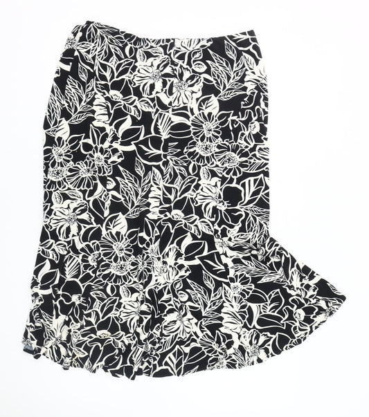 Eastex Women's Black Floral Skirt Size 14