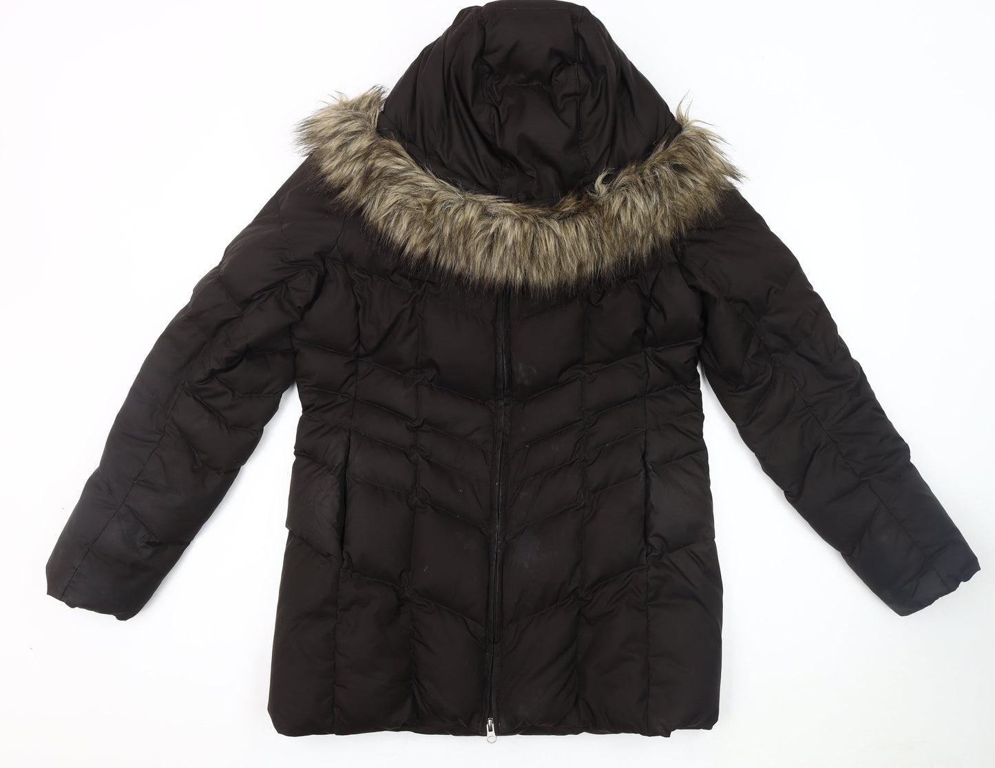 Womens UK Size S Lands' End Black Puffer Jacket