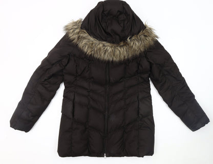 Womens UK Size S Lands' End Black Puffer Jacket