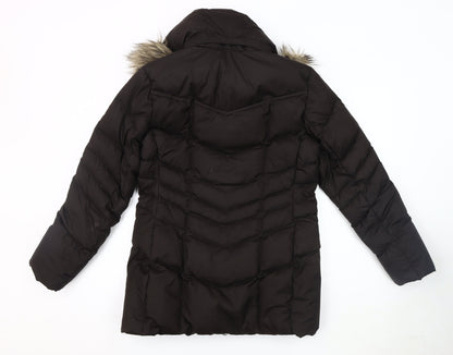 Womens UK Size S Lands' End Black Puffer Jacket