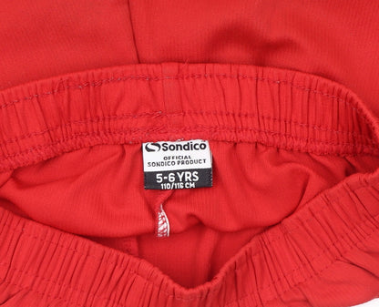 Sondico Boys' Red Athletic Shorts 5-6 Years - Football Activewear