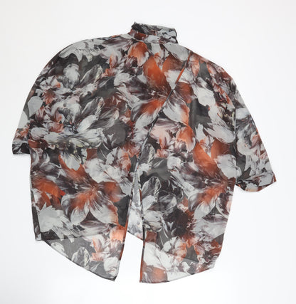 Womens UK Size 8 River Island Multicoloured Basic Button-Up