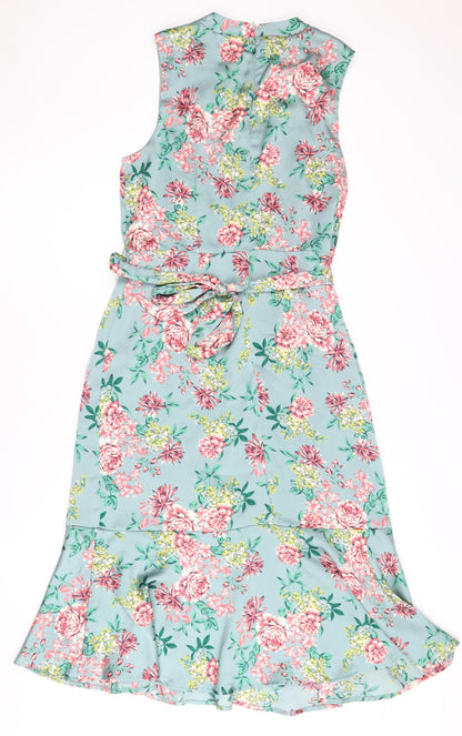 Mela London Women's Multicoloured Floral Wrap Dress