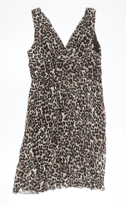 Select Women's Brown Leopard Print Dress, L