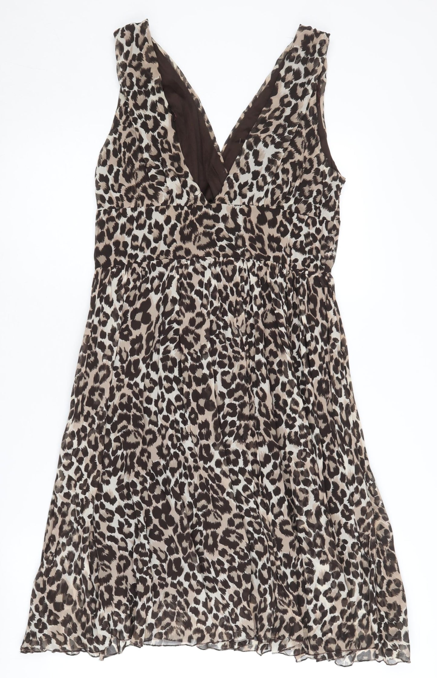 Select Women's Brown Leopard Print Dress, L