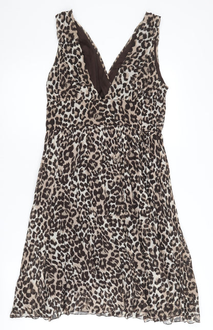 Select Women's Brown Leopard Print Dress, L