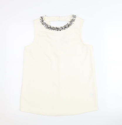 Womens UK Size 8 NEXT Ivory Basic Blouse