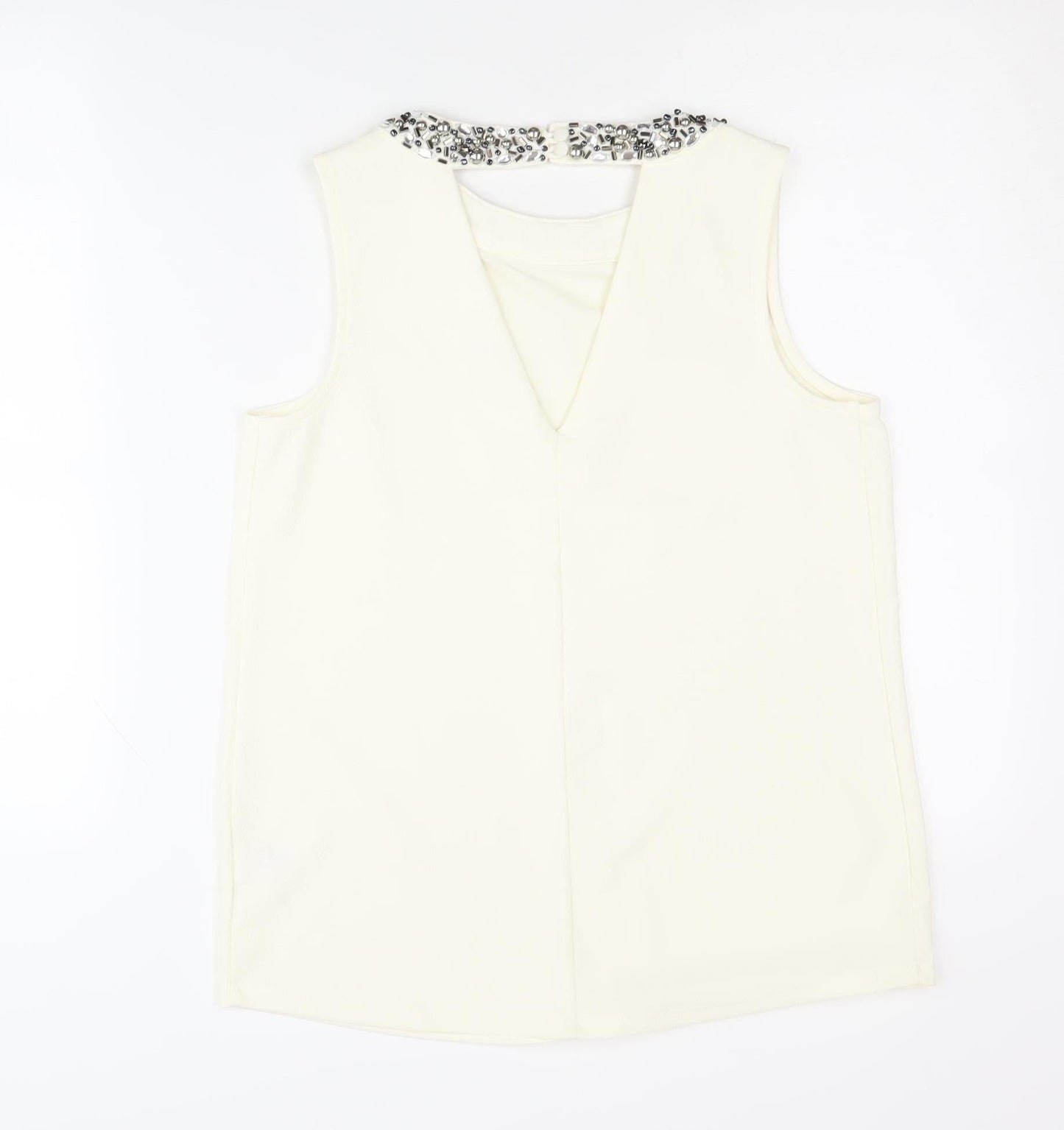 Womens UK Size 8 NEXT Ivory Basic Blouse
