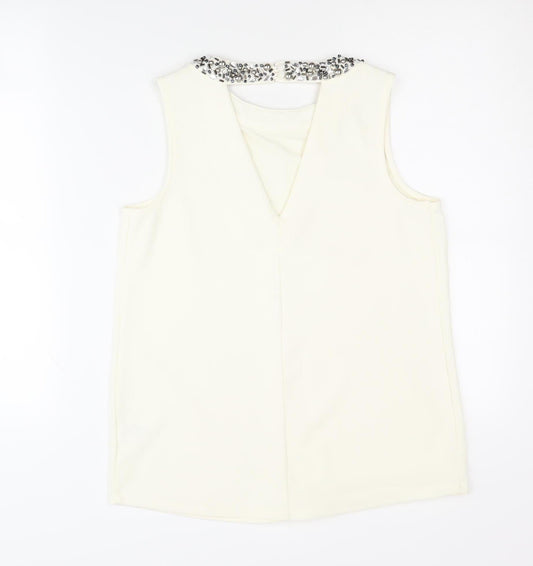 Womens UK Size 8 NEXT Ivory Basic Blouse