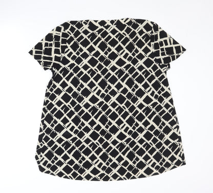 Anne Klein Women's Black Geometric T-Shirt L