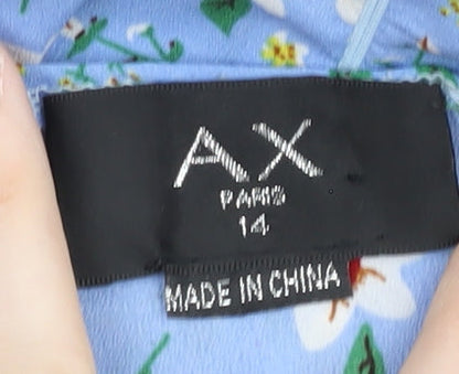 AX Paris Women's Blue Floral Dress Size 14