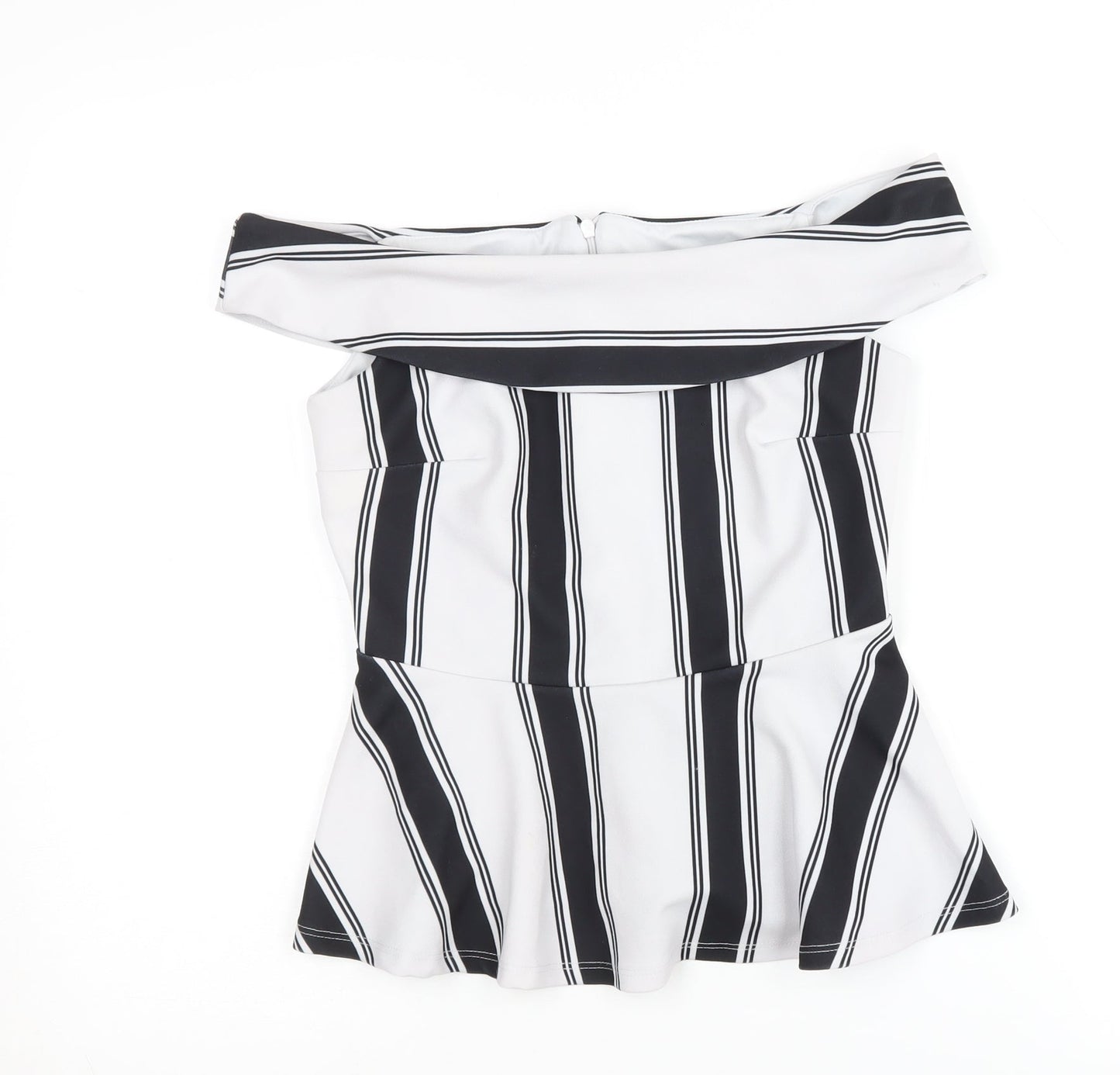 New Look Women's Black & White Striped Blouse, Size 10