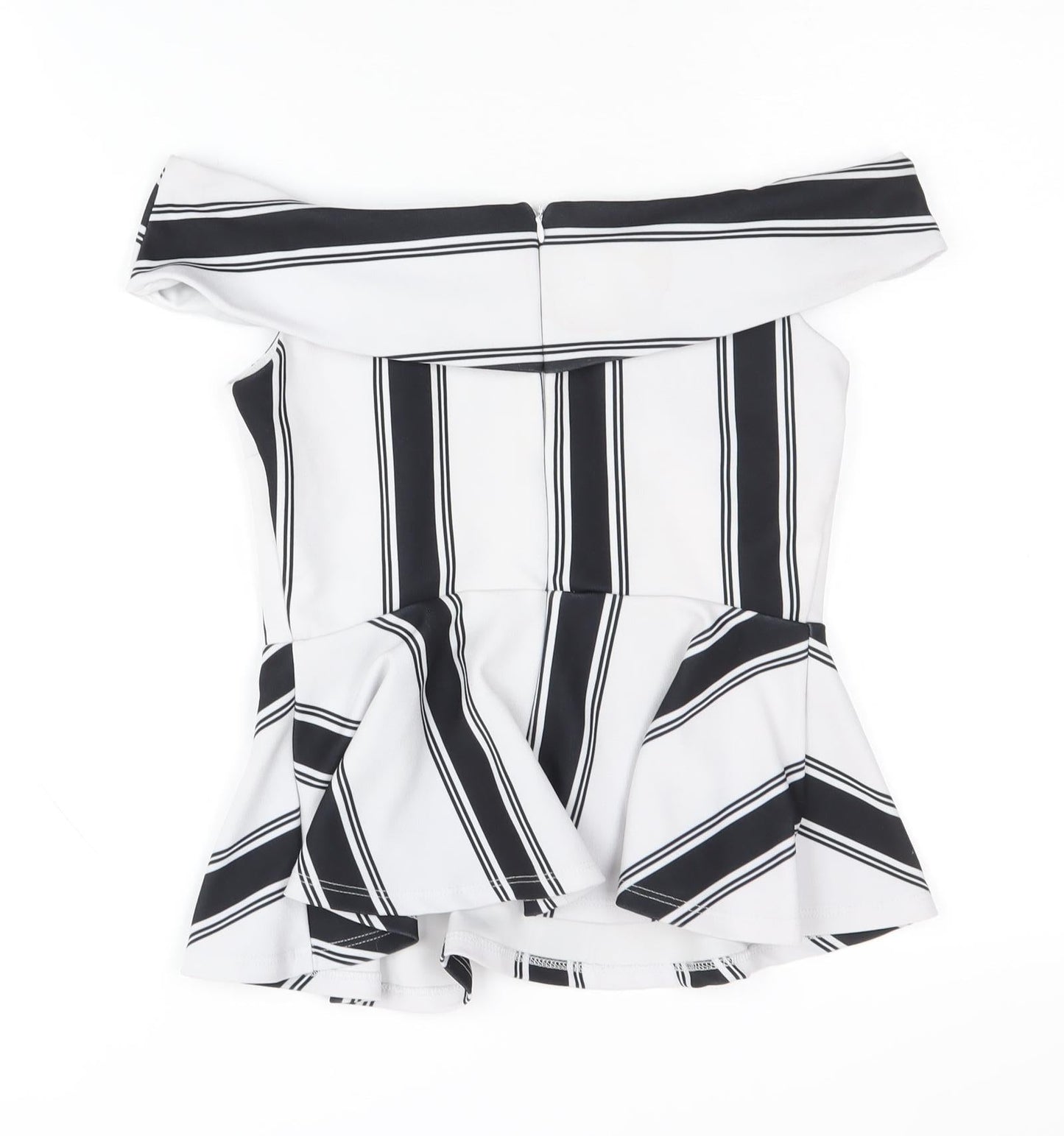 New Look Women's Black & White Striped Blouse, Size 10