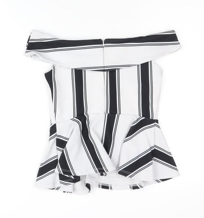New Look Women's Black & White Striped Blouse, Size 10