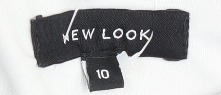 New Look Women's Black & White Striped Blouse, Size 10