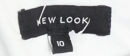 New Look Women's Black & White Striped Blouse, Size 10