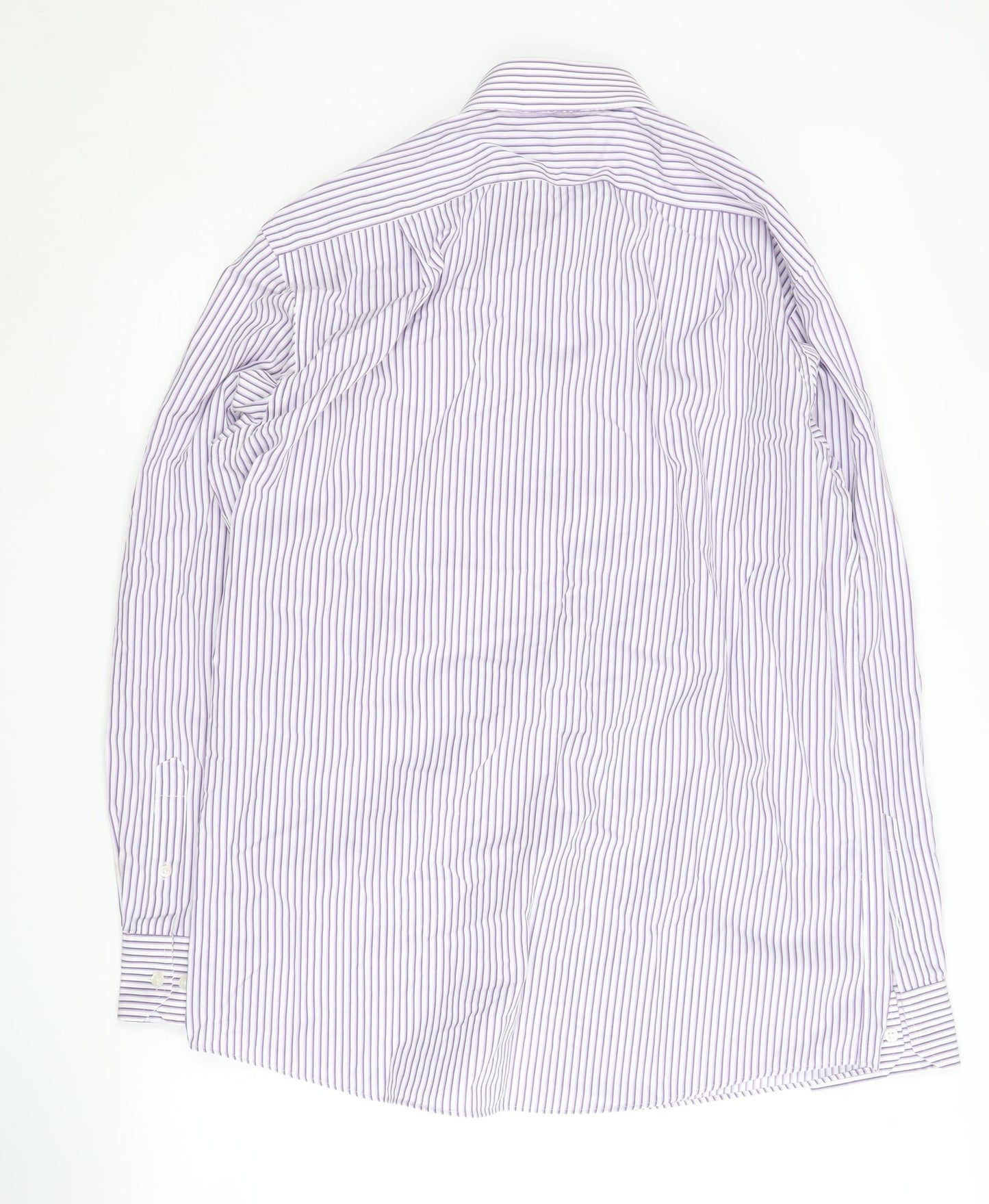 Marks and Spencer Men's Multicoloured Striped Shirt, Regular Fit, Size 16