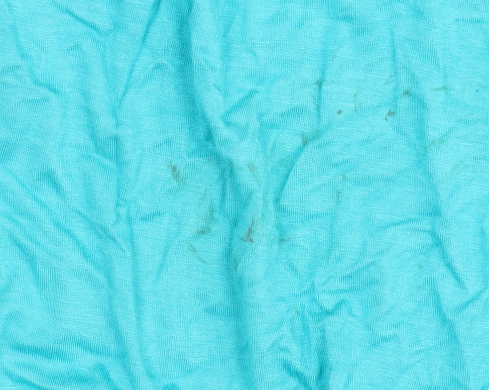 M&Co Women's Blue Beaded Scoop Neck T-Shirt Size 18