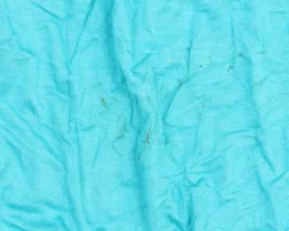 M&Co Women's Blue Beaded Scoop Neck T-Shirt Size 18