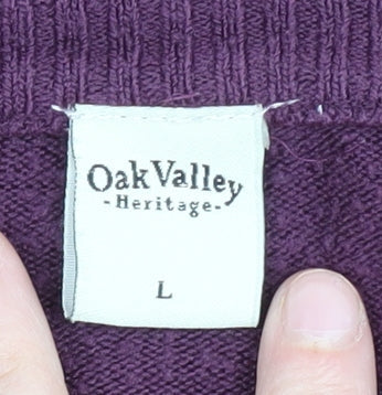 Oak Valley Heritage Men’s Purple V-Neck Pullover L