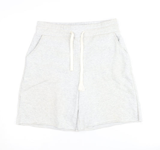 STR Men's Grey Jersey Shorts, Size M, Casual Style