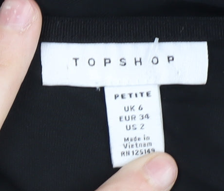 Womens UK Size 6 Topshop Black Camisole Tank