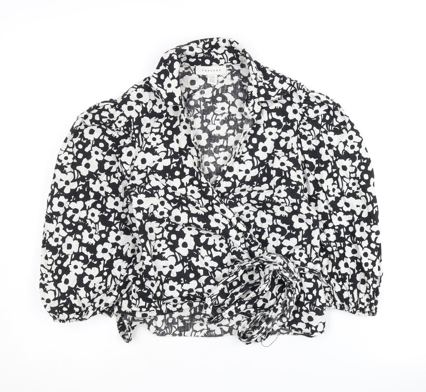 Womens UK Size 8 Topshop Multicoloured Wrap Blouse
