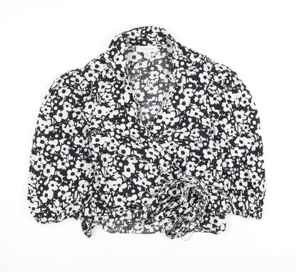Womens UK Size 8 Topshop Multicoloured Wrap Blouse