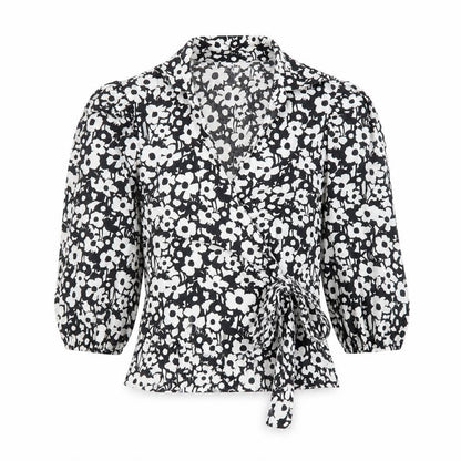 Womens UK Size 8 Topshop Multicoloured Wrap Blouse