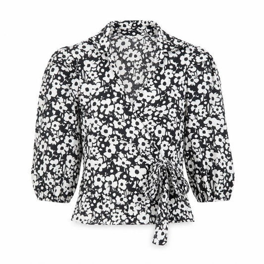 Womens UK Size 8 Topshop Multicoloured Wrap Blouse