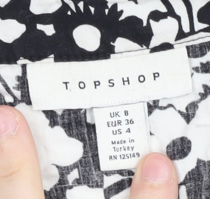 Womens UK Size 8 Topshop Multicoloured Wrap Blouse