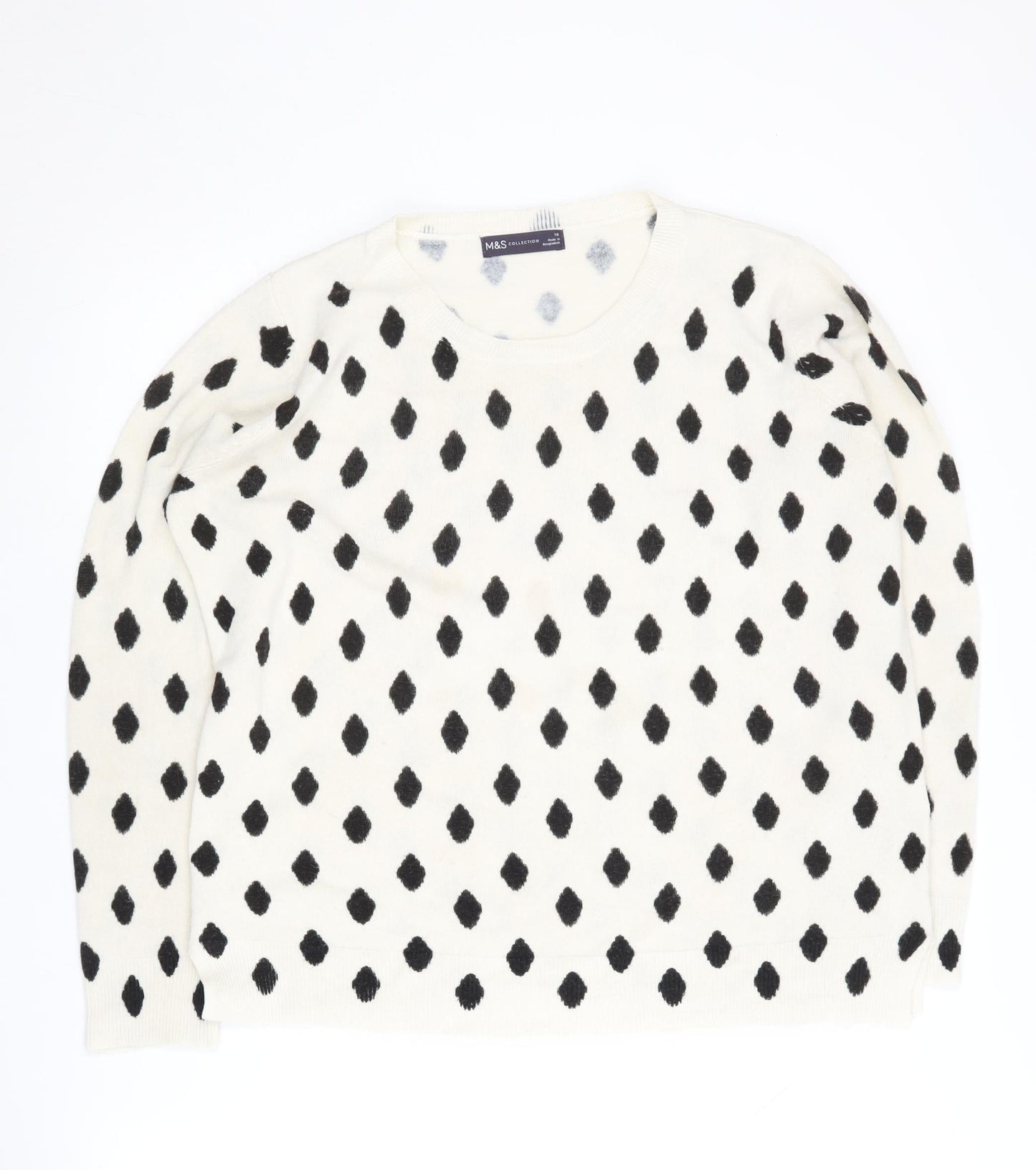 Womens UK Size 16 Marks and Spencer Ivory Pullover Jumper