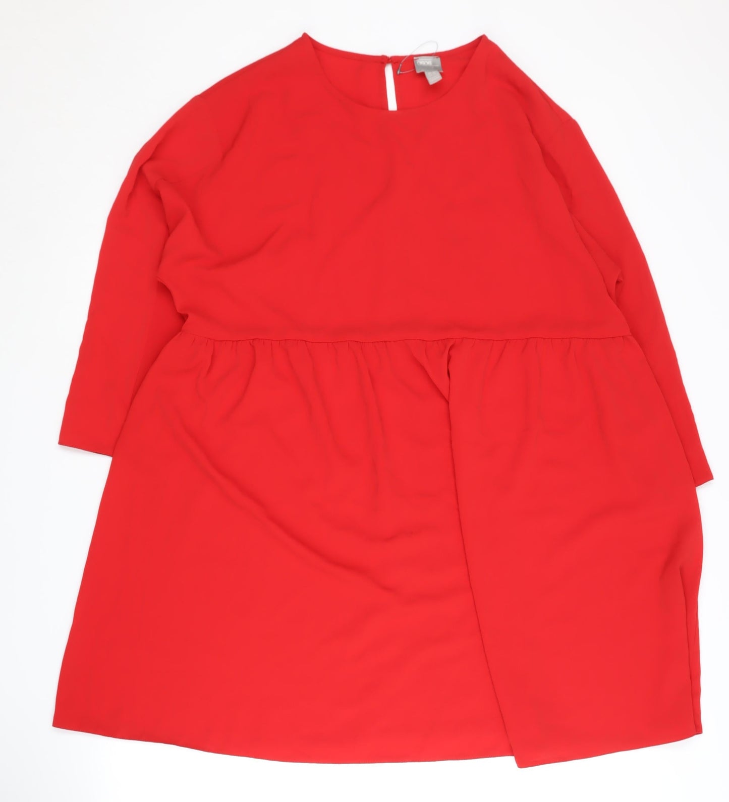 ASOS Red Women's Dress UK 16 3/4 Sleeve Round Neck