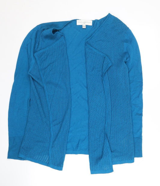 Edina Ronay Women's Blue Open Front Cardigan L