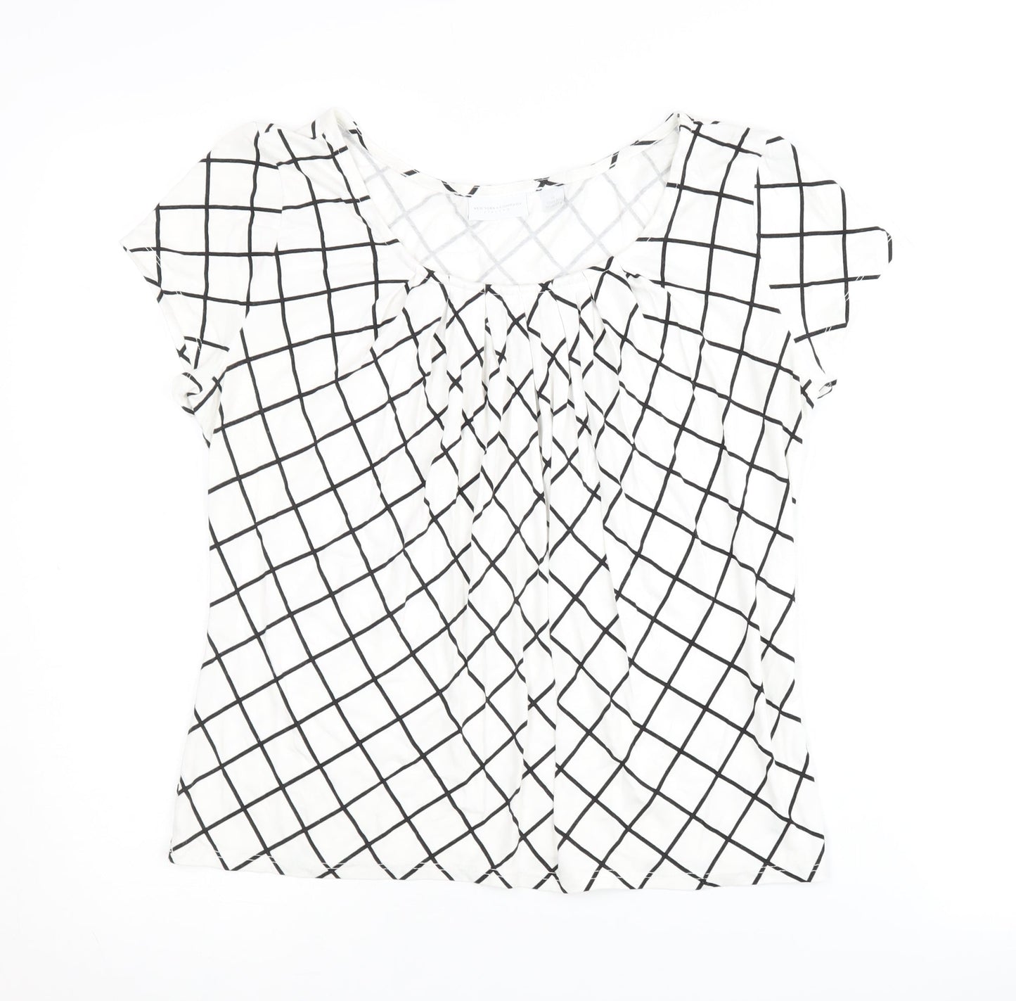 Womens UK Size M New York & Company White Basic T-Shirt