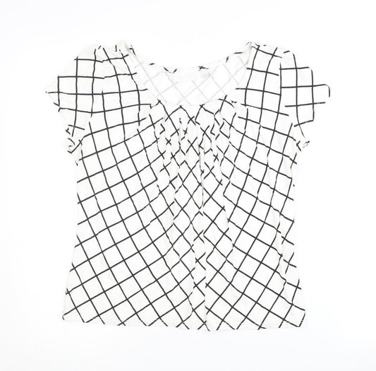 Womens UK Size M New York & Company White Basic T-Shirt