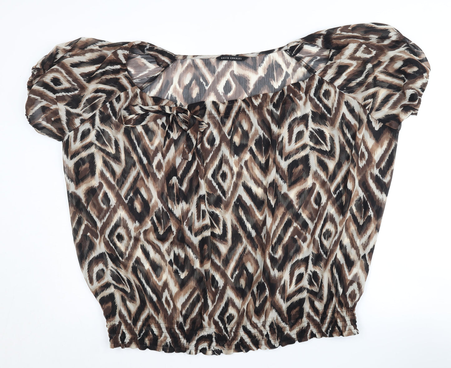 Womens UK Size 20 David Emanuel Brown Basic Blouse