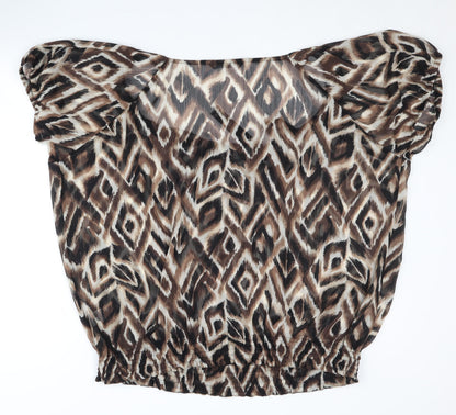 Womens UK Size 20 David Emanuel Brown Basic Blouse