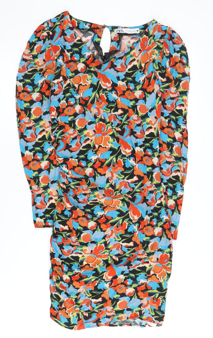 Zara Women's Multicoloured Floral Dress S