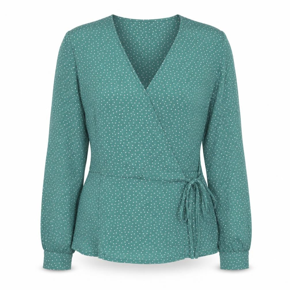Womens UK Size 14 NEXT Green Wrap Blouse