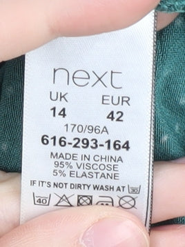 Womens UK Size 14 NEXT Green Wrap Blouse