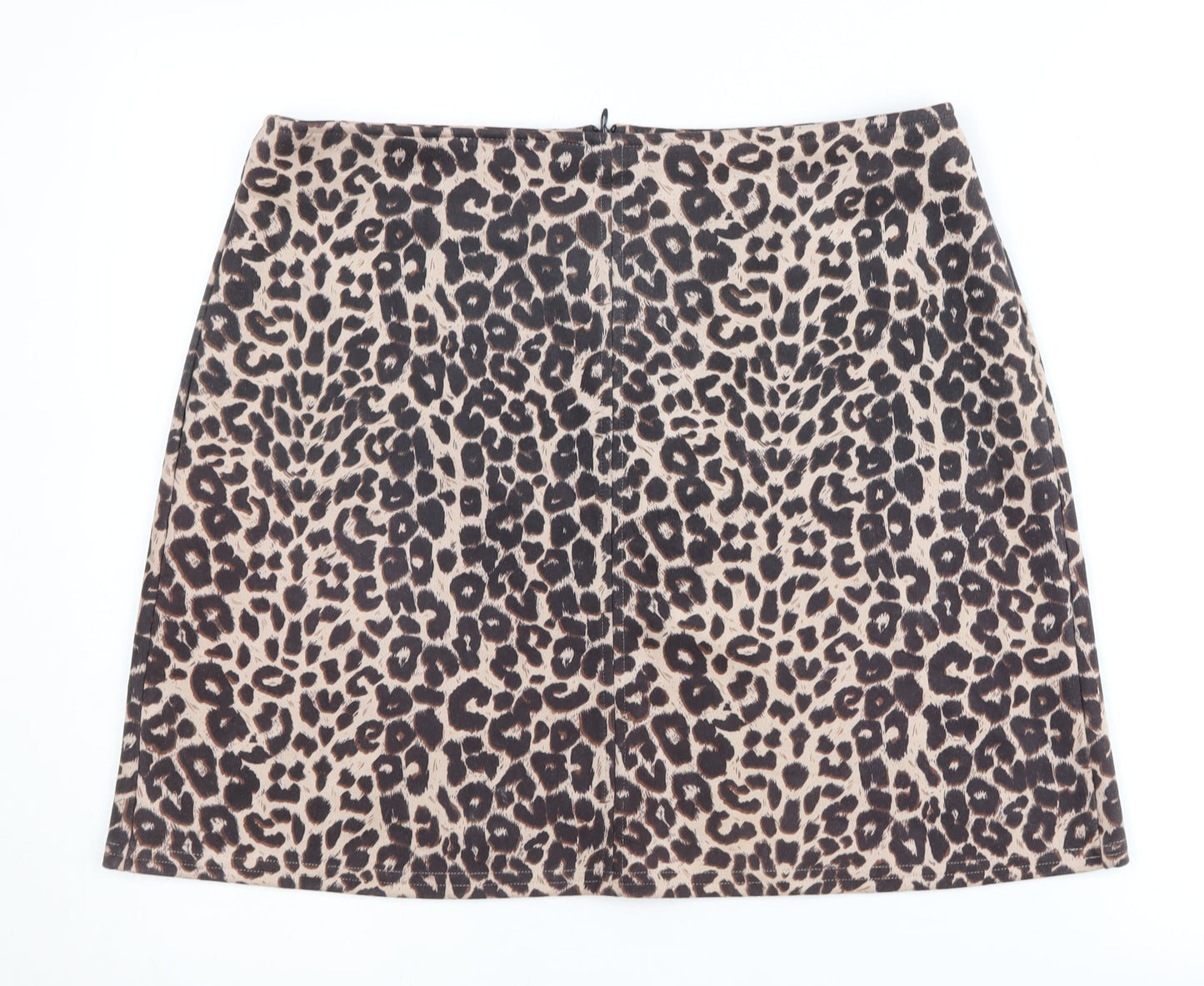 Dorothy Perkins Women's Brown Leopard Pencil Skirt Size 14