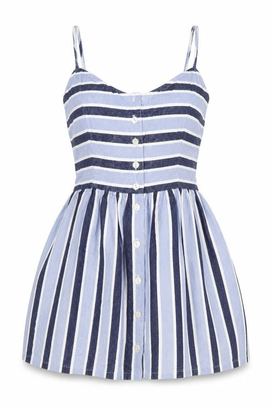 Earth Angel Blue Striped Camisole Blouse, XS, Women