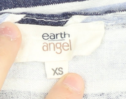 Earth Angel Blue Striped Camisole Blouse, XS, Women