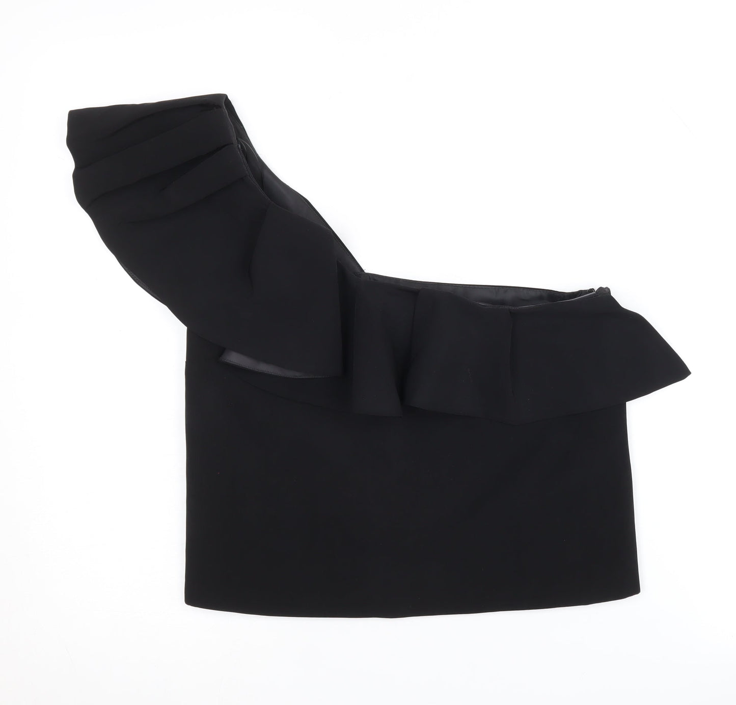 Womens UK Size 8 Topshop Black Cropped Blouse