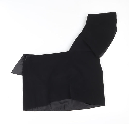 Womens UK Size 8 Topshop Black Cropped Blouse